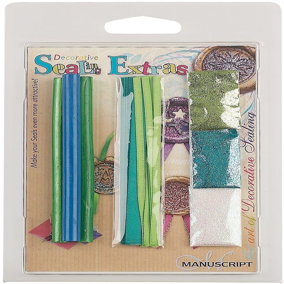 RIBBON & GLITTER - BLUE/GREEN - Manuscript - MSH7271BG