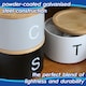 image 3 of Harbour Housewares 3pc Stacking Tea Coffee Sugar Canister Set with Bamboo Lids - Grey