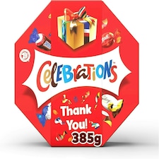 Celebrations Centrepiece 385g Chocolate Gift with Thank You sleeve