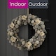 image 7 of eo Luxury Extra Large Frosted Pinecone Winter Wreath 50cm Home Artificial Christmas Festive Front Door Decoration | Grey | Frosted Grey