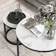 image 8 of HOMCOM Glass Coffee Table Set of 2, Round Nest of Tables, White