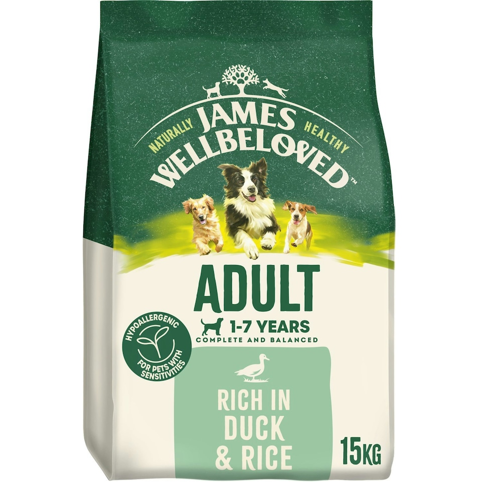 James Wellbeloved James Wellbeloved Duck Senior Dry Dog Food pet food packaging