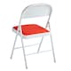 image 4 of Set of 2 Folding Dining Chairs Metal Frame Padded Seats