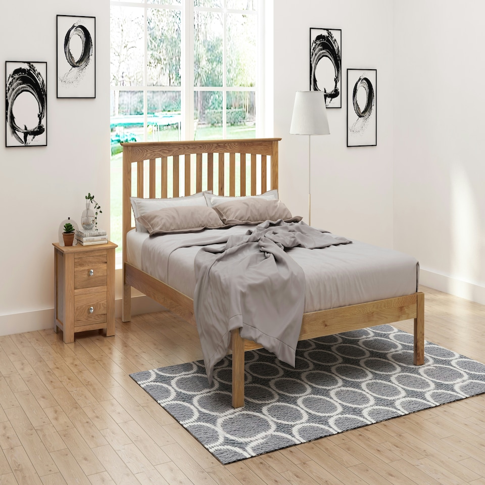 image 1 of 6ft Super King Real oak,Solid,strong,wood bed frame.Low foot end wooden bedstead