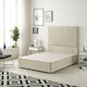 image 1 of Sunburst Divan Bed with 54'' Floor Standing Headboard Tweed Fabric | Brown | Natural