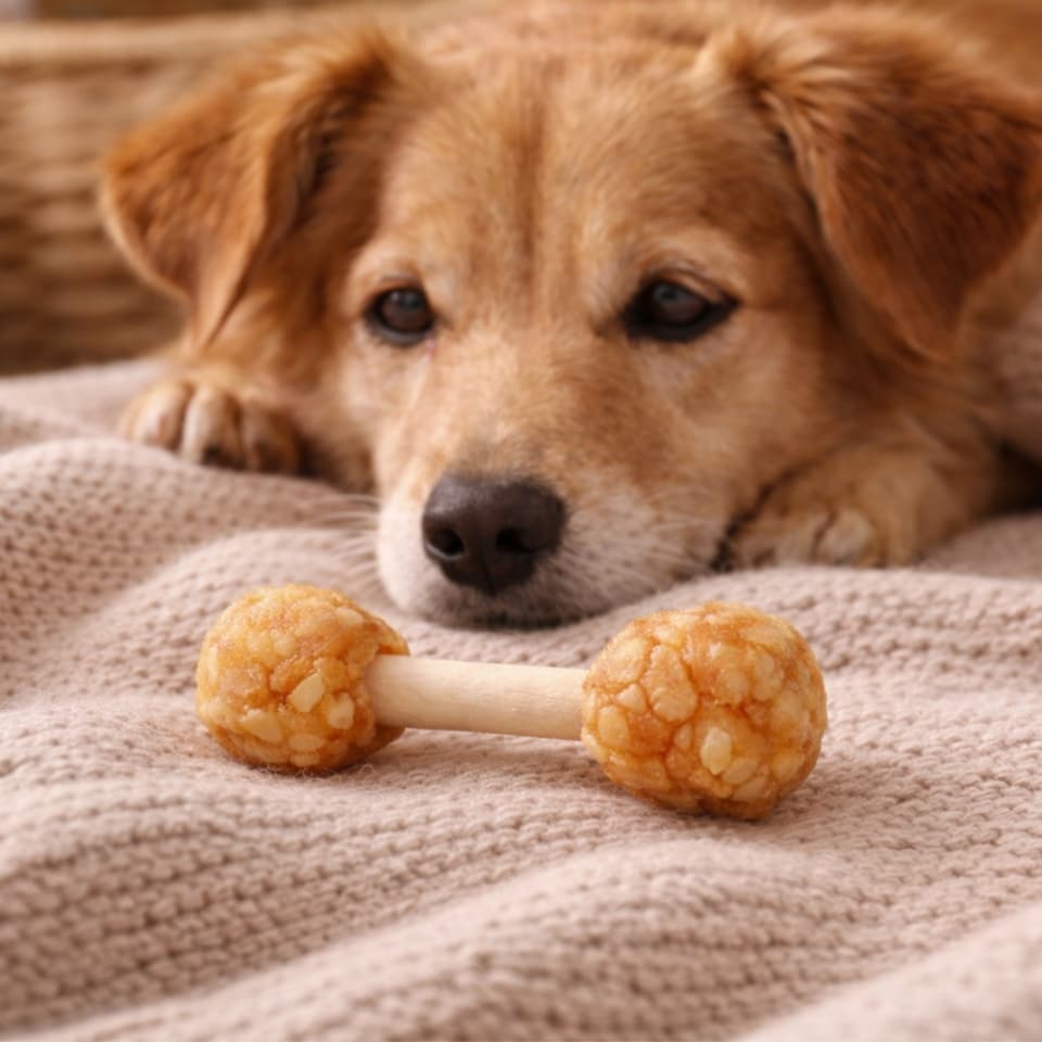 image 1 of Pack of Dumbbell Dog Treats Chicken Rice Flavour Puppy Pet Dental Chew Snacks