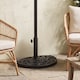 image 2 of Outsunny 9kg Half Round Parasol Base Heavy Duty Weighted Umbrella Holder Stand | Black | Black
