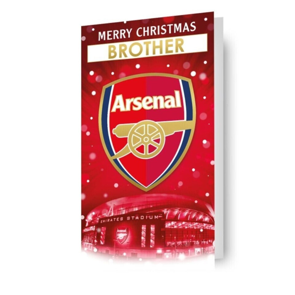 image 1 of Arsenal FC Personalise Christmas Card With Sticker Sheet