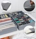 image 5 of Foldable Clothes Drawer Organiser Storage Set of 4 Grey | Grey