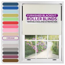 Blackout Roller Blind 225cm Wide x 210cm Long | Cream | Cream