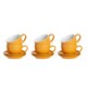 image 1 of Argon Tableware 12pc Coloured Cappuccino Cup & Saucer Set - 250ml - Yellow - Coffee Cup Latte Cup Drinking Cup