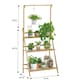 image 5 of Living and Home 3-Tier Wooden Foldable Ladder Shelf with Hanging Rod