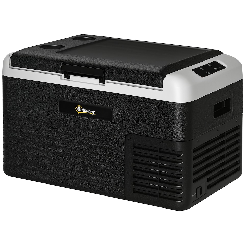 image 1 of Outsunny 30L Car Refrigerator 12V Portable Freezer for Camping, Grey