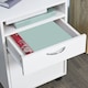 image 8 of HOMCOM 60cm Filing Cabinet with Drawer, Open Shelf, Metal Handles and 4 Wheels, Office Home Organiser Mobile Printer, White