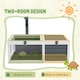 image 3 of PawHut Tortoise House, Wooden Tortoise Table w/ Wooden Lamp Holder - Grey