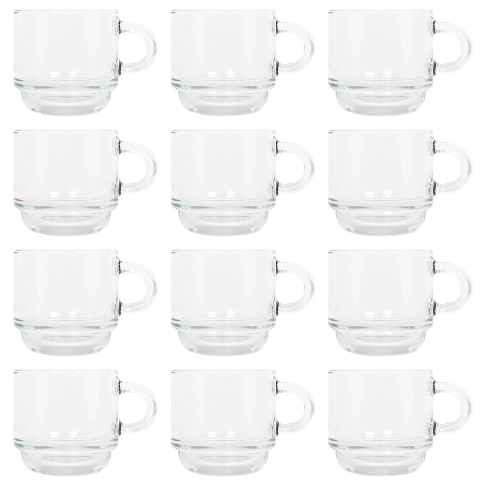image 1 of LAV Cozy Stacking Glass Espresso Cups - 90ml - Pack of 12 Clear