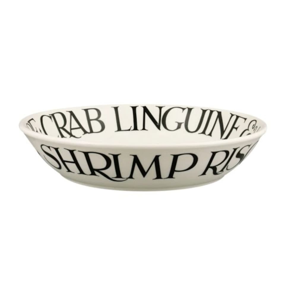 image 1 of Pasta Bowl: 1 x 24cm Emma Bridgewater Black Toast Crab Linguine Medium Pasta Bowl, Ceramic White