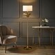 image 2 of ValueLights Christina Gold Palm Leaf Floor Lamp White Shade and Bulb