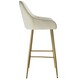 image 5 of Bar Stool Avane - with backrest, upholstered, velvet look - Set of 6 Cream | Gold