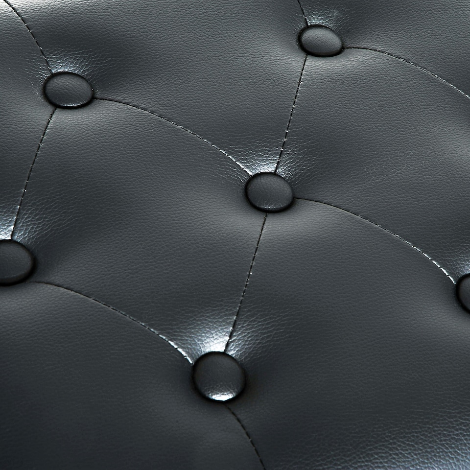 image 1 of HOMCOM Faux Leather Piano Stool Height Adjustable Keyboard Bench Dressing Table Seat 64L x 35W x 4555Hcm, Black