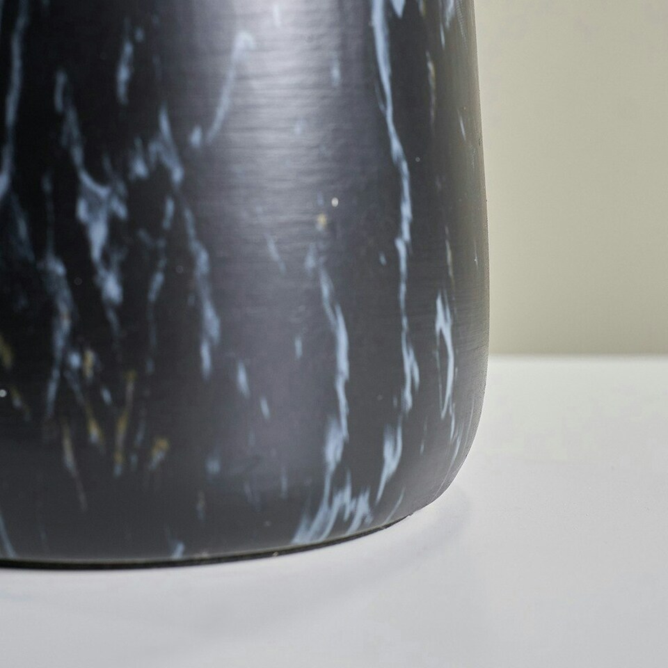 image 1 of ValueLights Modern Copper Caped Black Marble Effect Table Lamp Base