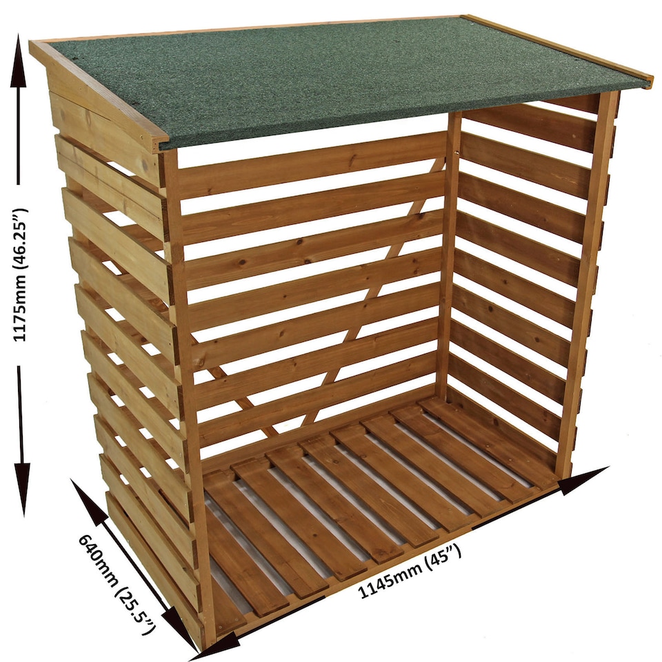 image 1 of Wooden Log Store Wood Firewood Outdoor Garden Storage Logs Shed