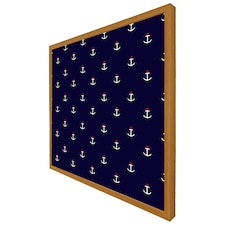 White & red anchors on navy (Picture Frame) Brown | Oak | M