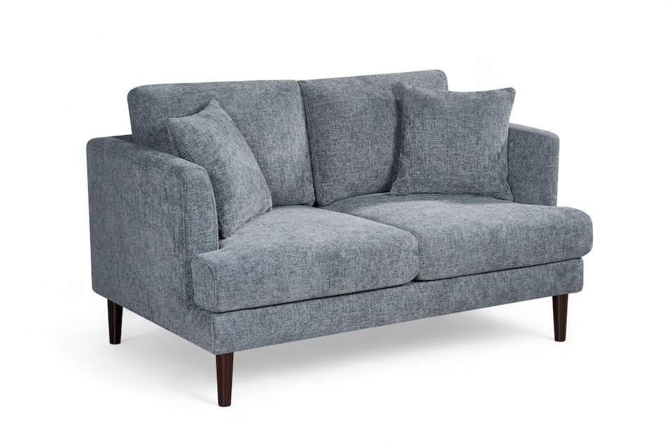 image 1 of Pale Blue Chenille Fabric 2 Seater Sofa RAVELLO