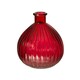 image 1 of Red Ribbed Ball Glass Vase - 15cm