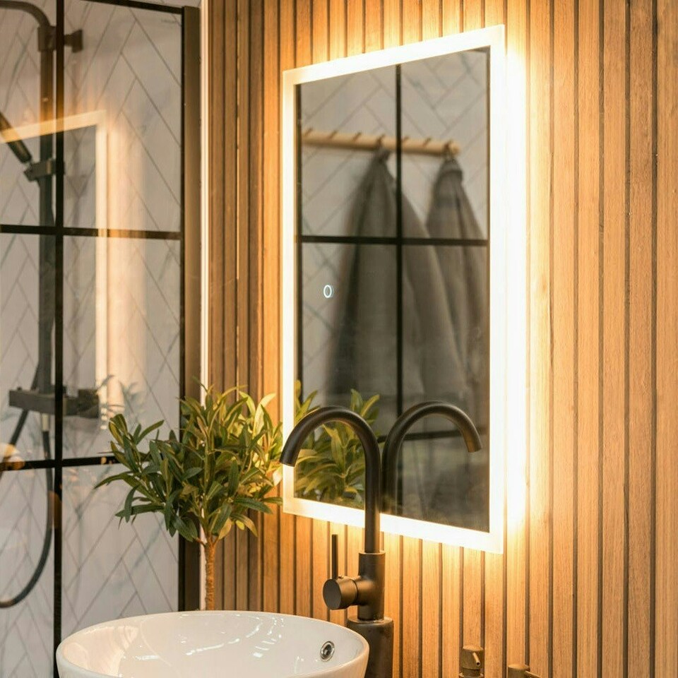 image 1 of ValueLights ValueLights Mirror IP44 Bathroom Demister Touch Control Backlit LED 50 x 70cm Mirror Light