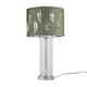 image 2 of Set of 2 Aura - Chrome Table Lamps with Sage Green Fern Shades Chrome | Green