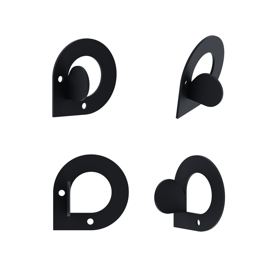 image 1 of Decortie Pino Metal Wall Hooks Set of 3 Black