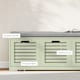 image 5 of HOMCOM 3-Door Shoe Storage Bench Cushion Seat Slatted Doors, Green | Green