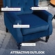 image 3 of HOMCOM Accent Armchair Home Furniture Retro Tufted Club Fabric Blue | Blue
