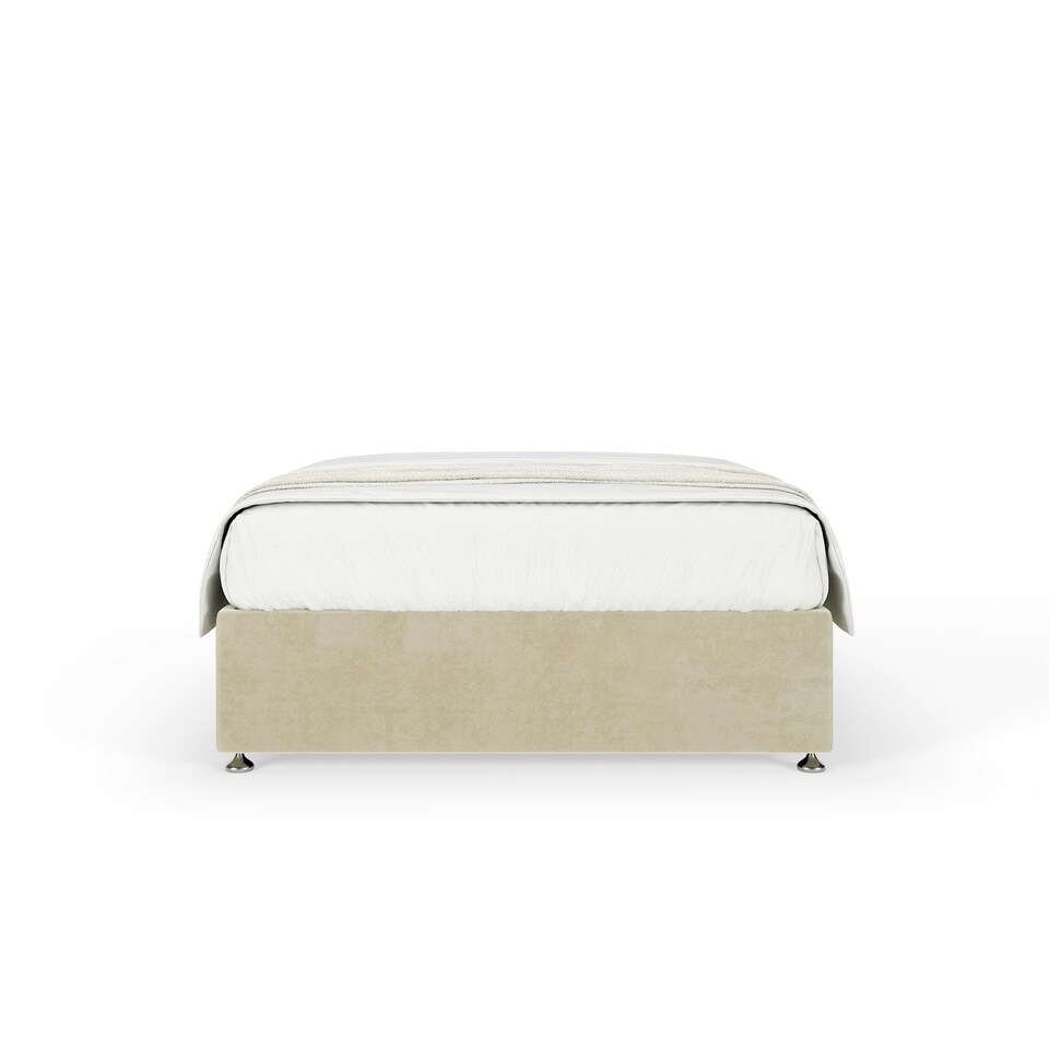 image 1 of Super Ortho Orthopaedic Silver Plush Velvet 2 Drawer Divan Set And Lona Headboard Small Single