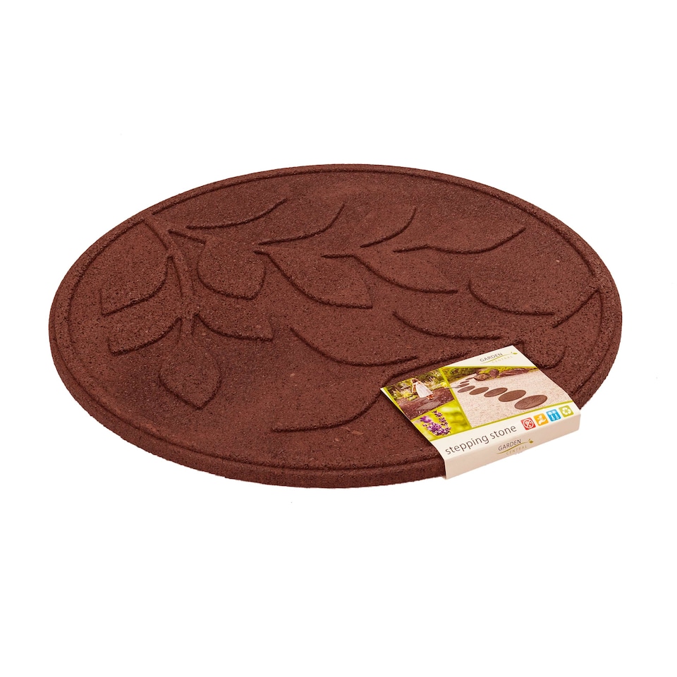 image 1 of Nicoman Reversible Outdoor Garden Stepping Stone Leaves in Terracotta - Pack of 4 | Red | Terracotta | Pack of 4