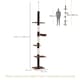image 4 of PawHut Floor to Ceiling Cat Tree 5-Tier Climbing Tower Scratching Post Brown