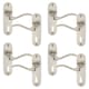 image 1 of Urfic Geneva Metal Lever Latch Door Handles Set Rose Internal & External | Silver | 4x Satin Nickel Keyhole | 4