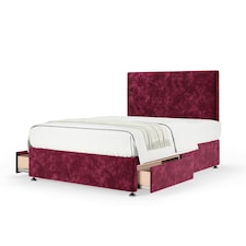 Super Ortho Orthopaedic Aubergine Chenille 2 Drawer Divan Set And Valencia Headboard Small Single