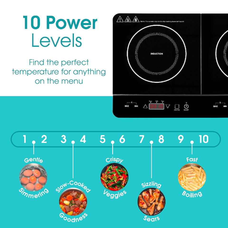 image 1 of Abode Portable Induction Hob Double Digital with Touch Control 2800W AINDH2003