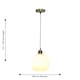 image 8 of Set of 2 Betchley - White Ribbed Glass Globe with Satin Brass Pendants | White | White glass with satin brass plate detail | Small | 2