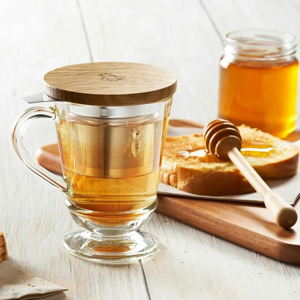 image 1 of Mug: 1 x 270ml La Rochere Bee Tisaniere Set, Glass Clear