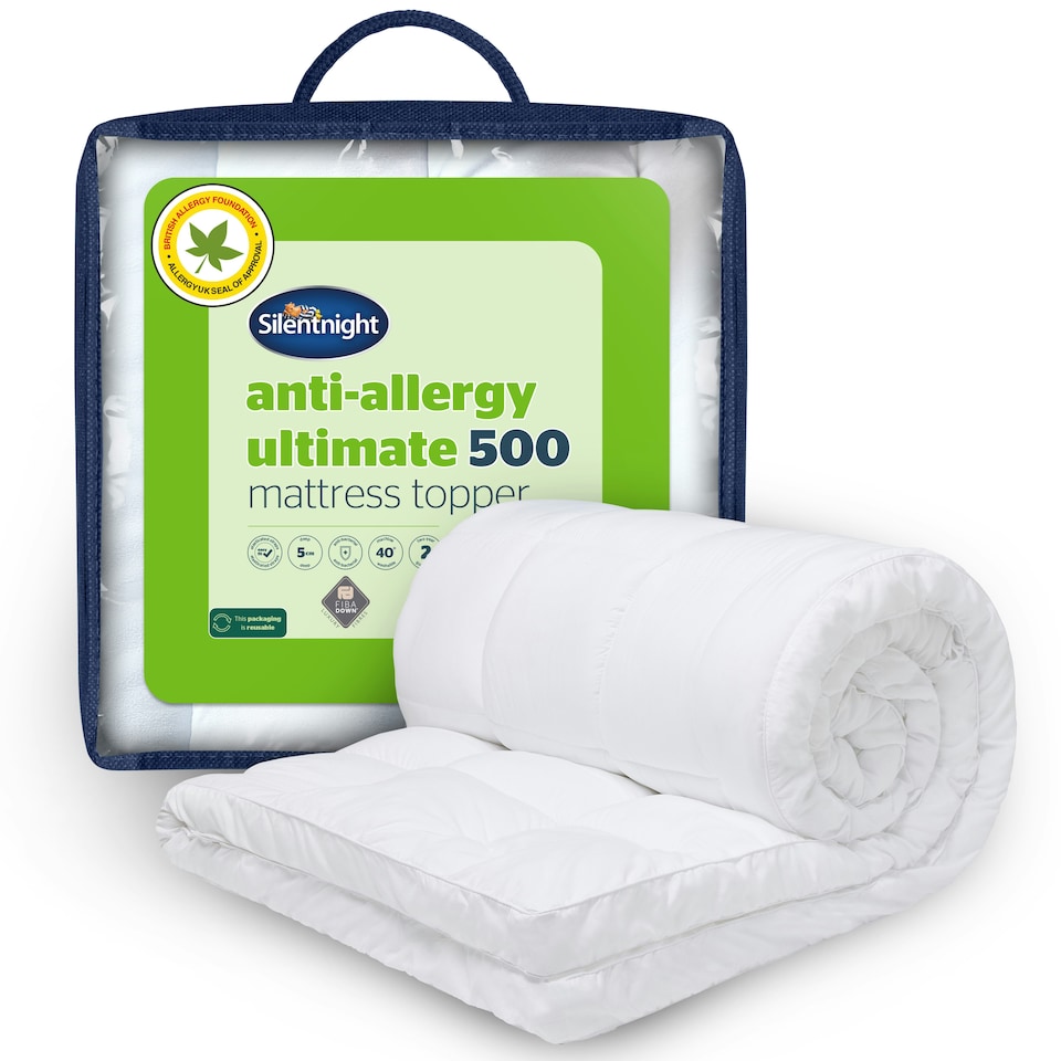 image 1 of Silentnight Anti Allergy Ultimate 5cm Mattress Topper White | Double