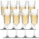 image 1 of 175ml Pasabahce Set of Glass Stemmed Champagne Flutes | Clear | 8 Glasses | 8