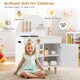 image 6 of COSTWAY Pretend Play Kitchen Wooden Kitchen Playset with Stoves White