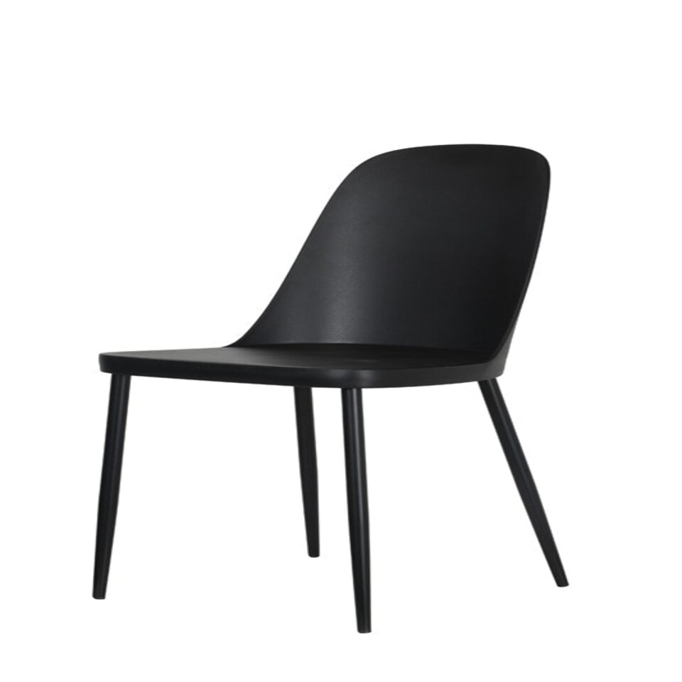 image 1 of Aspen Round Dining Table and 4 Duo Plastic Seat Chairs with Metal Legs - Black/White - Flat Packed Black