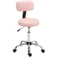 image 1 of HOMCOM Rolling Stool with Backrest, Wheels, Faux Leather Salon Chair Pink