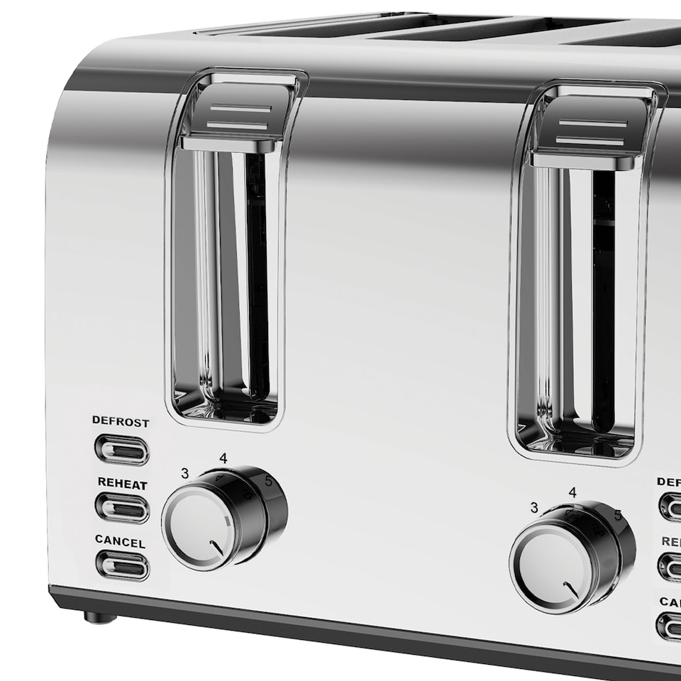 image 1 of Igenix 1500W 4 Slice Toaster Stainless Steel, IGT0409SS
