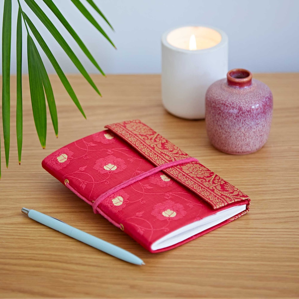 image 1 of Medium Sari Fabric Notebook