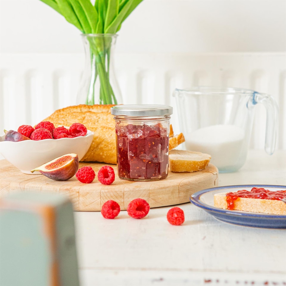 image 1 of Argon Tableware Glass Jam Jars with Lids - 185ml - Pack of 6